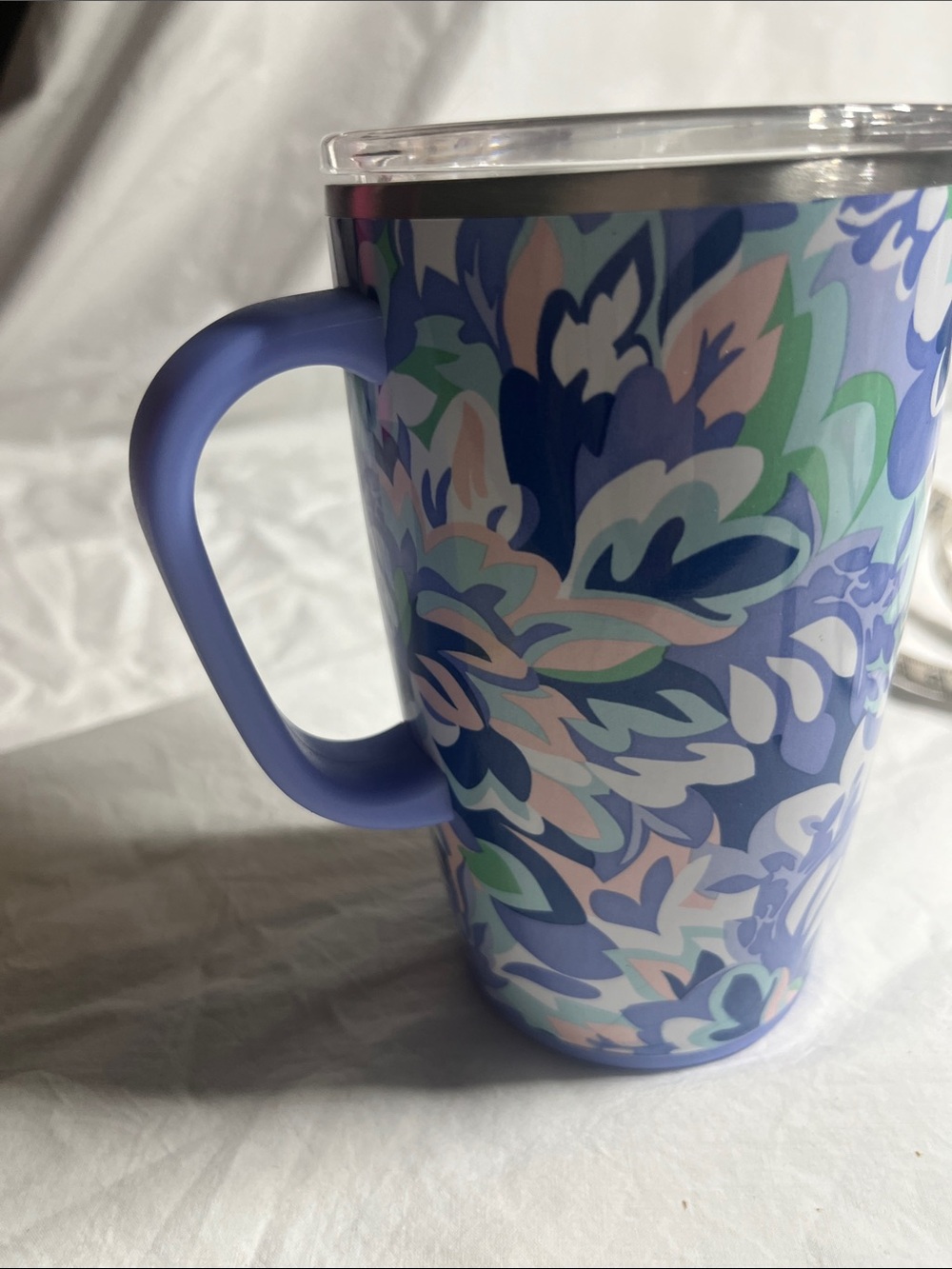 S'well Lavender Floral Insulated Travel Mug with Handle - Picture 3 of 7